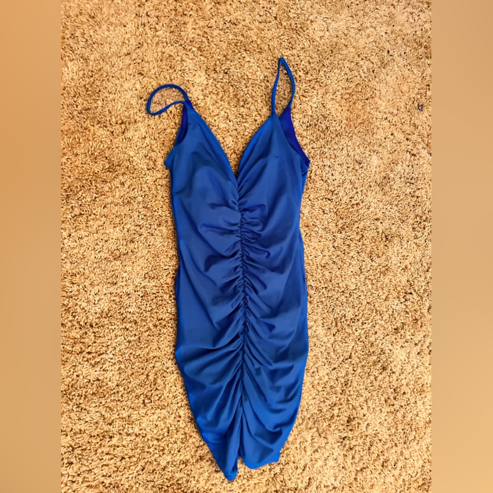 Blue sinched dress